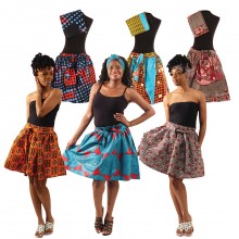 Set Of 6 African Print Mini Skirts