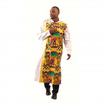 Men's White/Kente Formal Robe