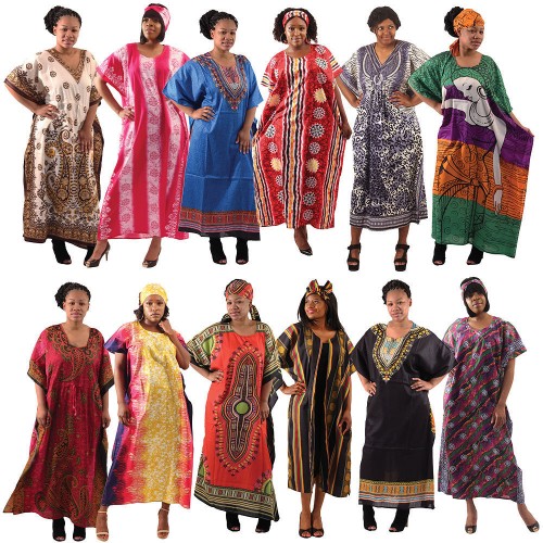 Dress - Caftans Dresses, Rayon, Cotton, One Size Fits Most, Set Of 12 Assorted