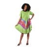 Tie-Dye Short Sleeve Dress - Assorted Colors, Rayon, Size 50" Chest, 45" Length