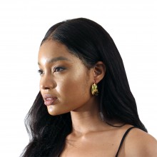 Large Fula Gold Twist Earrings - 1½