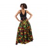 C-WK529:A - Ankara Print Elastic Maxi Skirt