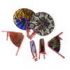 Irie Set of 12 African Folding Fans, Measures 9" long, unfolded, it is 12" long Active Irie Set of 12 African Folding Fans, Measures 9" long, unfolded, it is 12" long Active